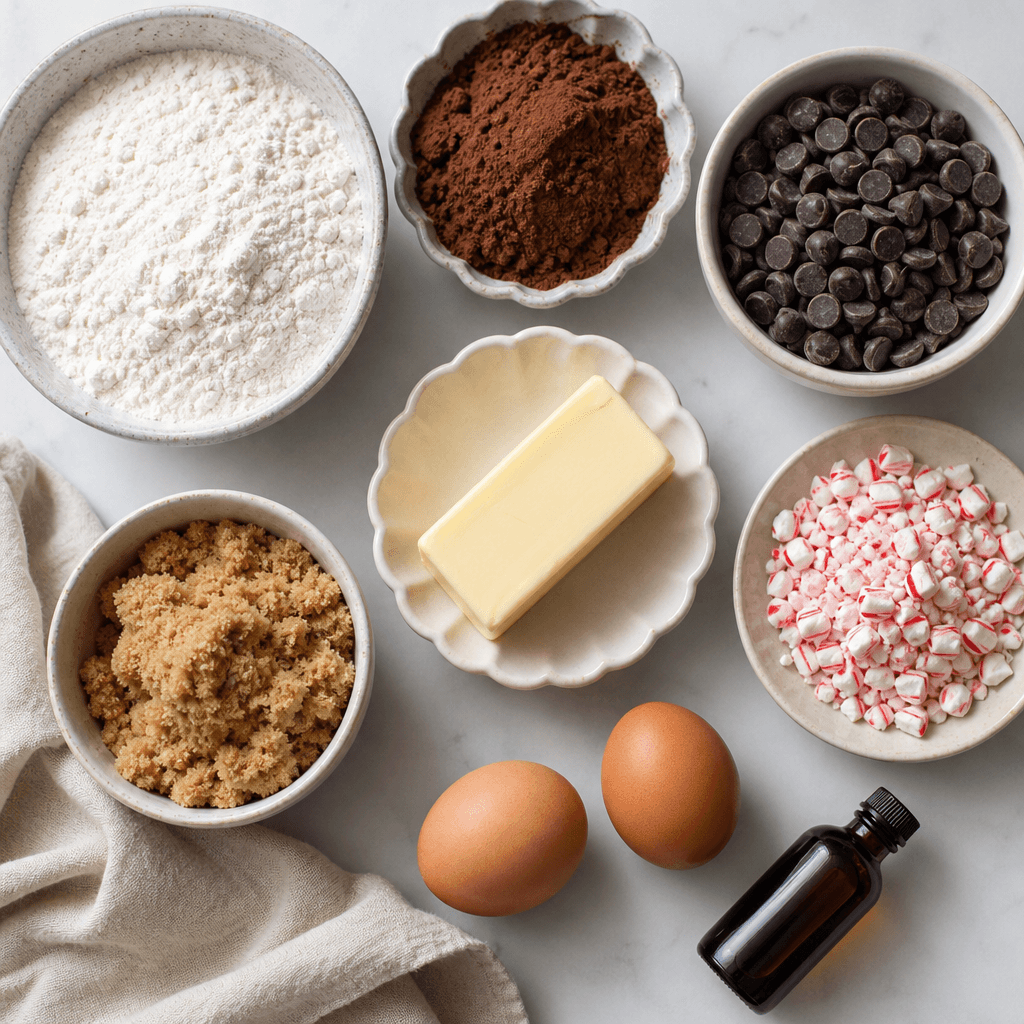 Double Chocolate Peppermint Cookies ingredients