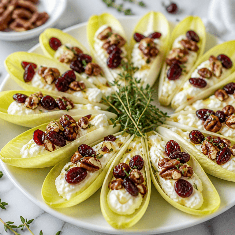 Cranberry Goat Cheese Stuffed Endive (Easy Appetizer)