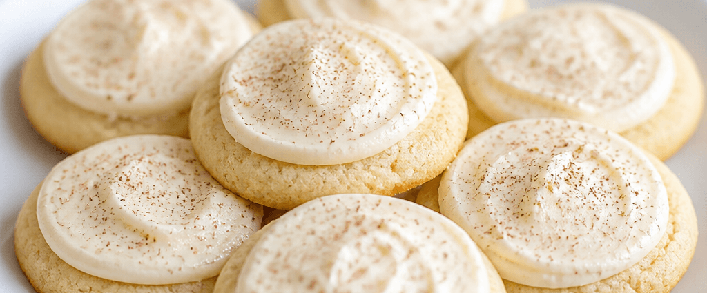 Cozy Eggnog Cookies with Creamy Nutmeg Frosting