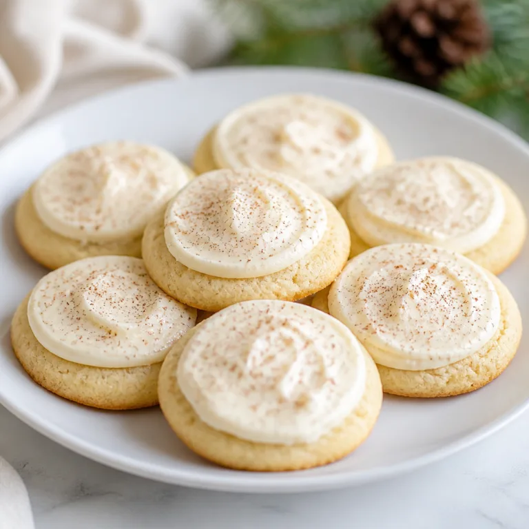 Eggnog Cookies with Creamy Nutmeg Frosting