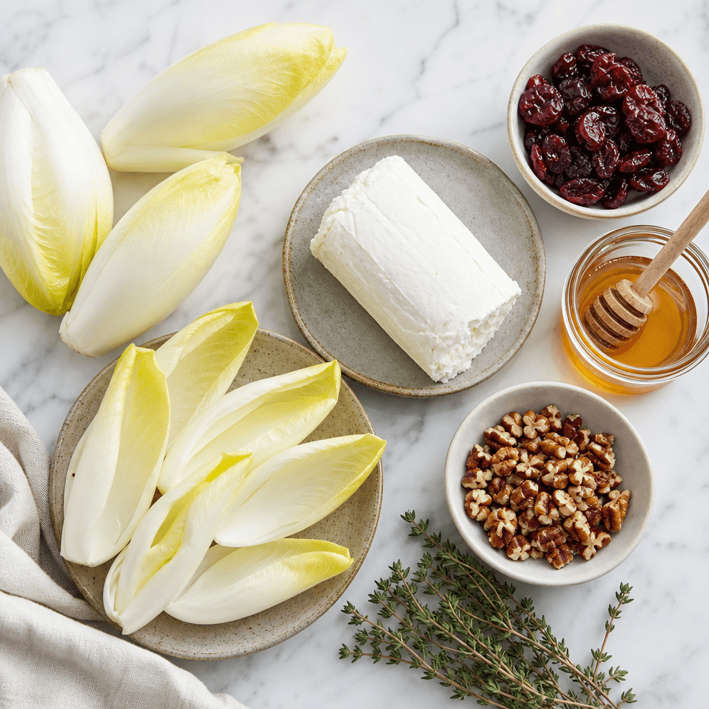 Cranberry Goat Cheese Stuffed Endive (Easy Appetizer) ingredients