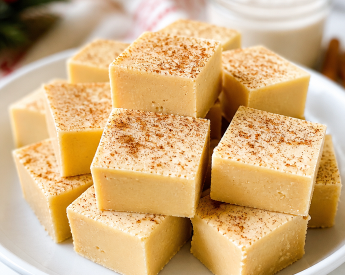 Creamy Homemade Eggnog Fudge Recipe