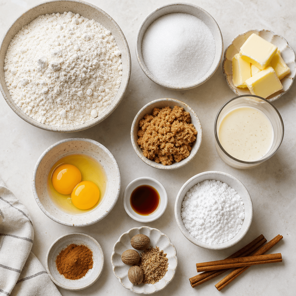 Eggnog Cookies with Creamy Nutmeg Frosting ingredients
