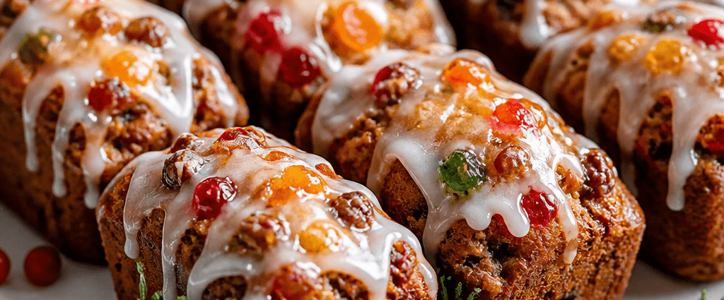 Mini Fruitcakes with Delicious Rum Glaze