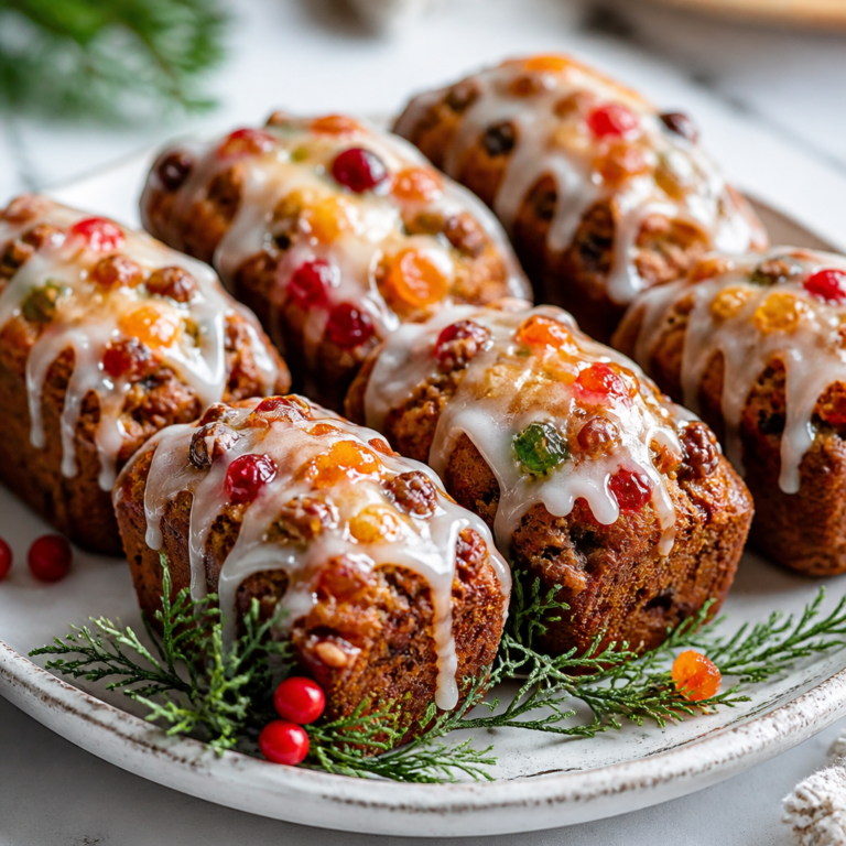 Mini Fruitcakes with Rum Glaze (Moist & Easy)