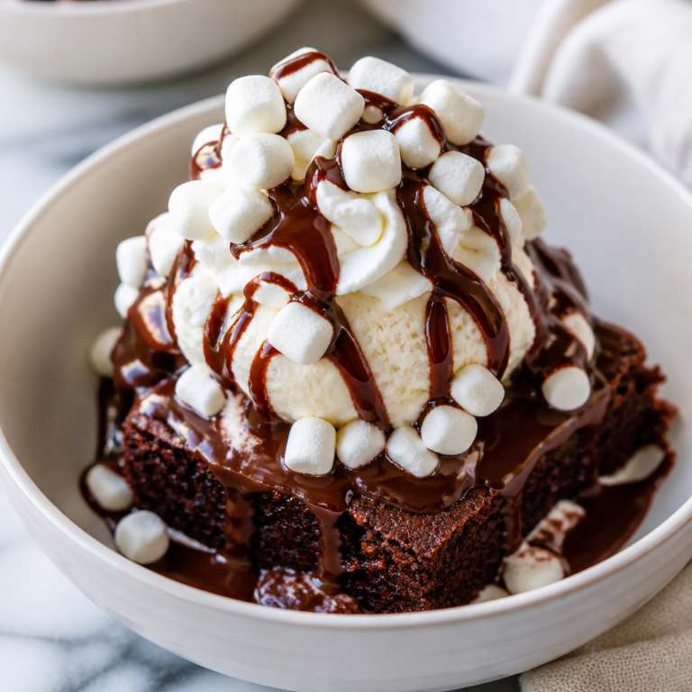 Hot Chocolate Brownie Sundae