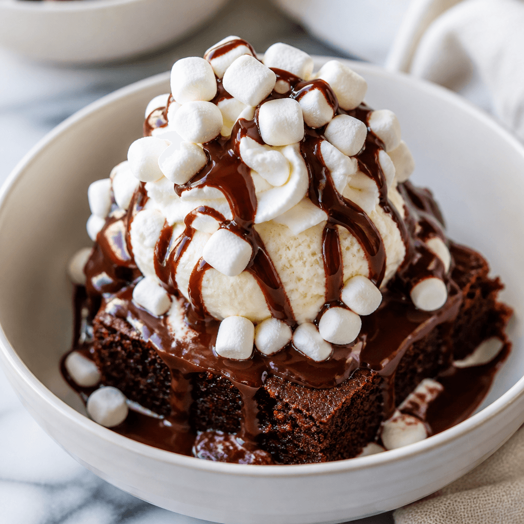 Hot Chocolate Brownie Sundae