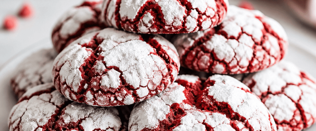 Soft and Velvety Red Velvet Crinkle Cookies