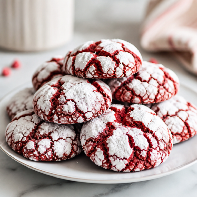 Red Velvet Crinkle Cookies: Soft, Velvety & Festive