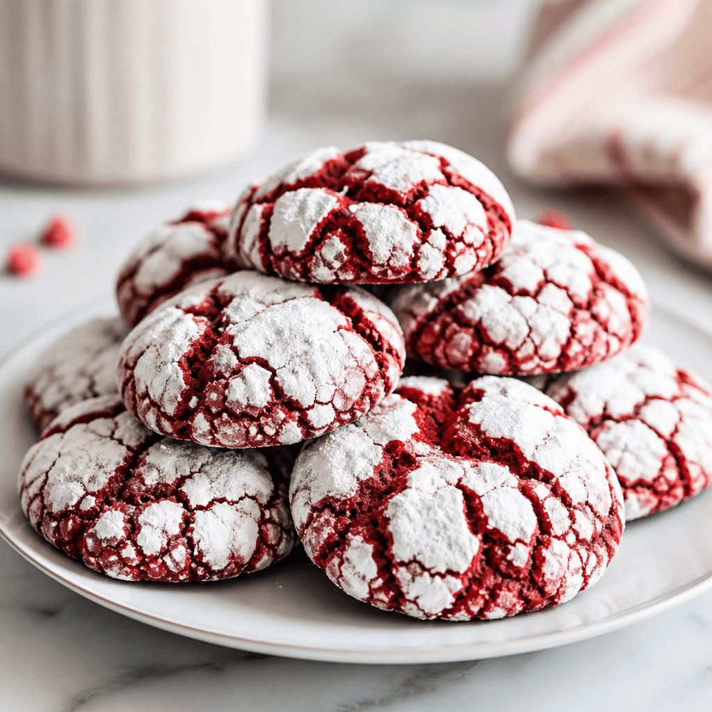 Red Velvet Crinkle Cookies: Soft, Velvety & Festive