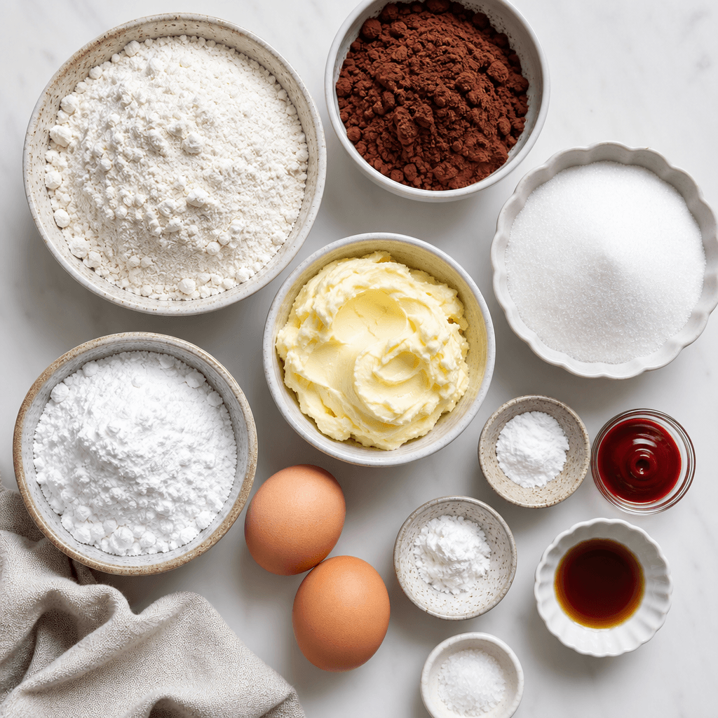 Red Velvet Crinkle Cookies ingredients