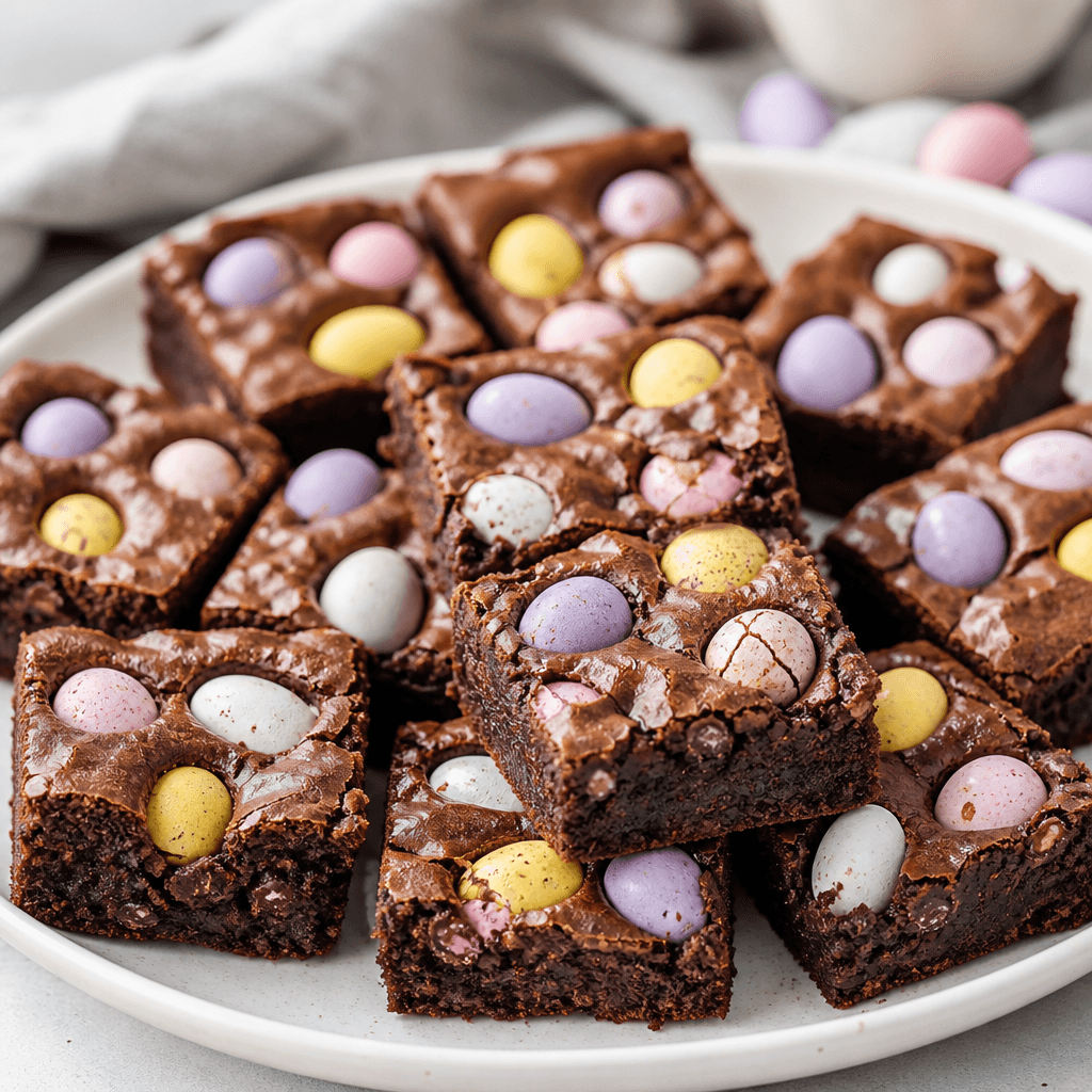 Fudgy Cadbury Egg Brownies