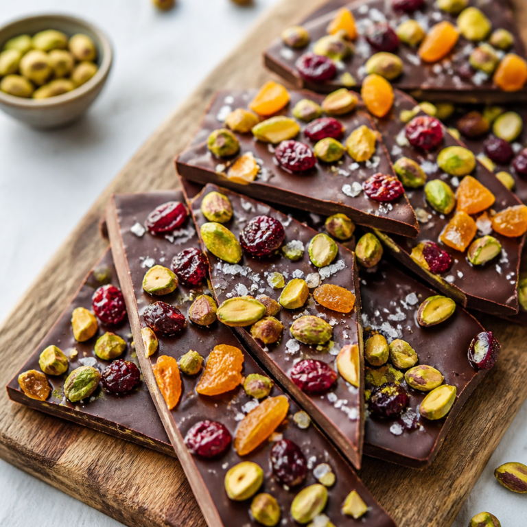 Dark Chocolate Sea Salt Bark with Dried Fruit (Easy No-Bake Recipe)