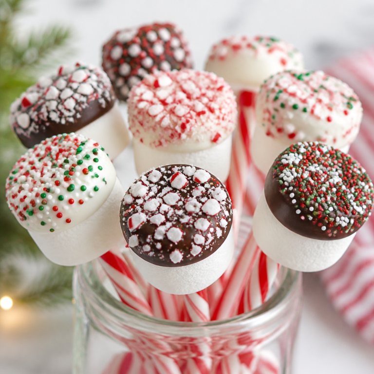 Candy Cane Marshmallow Pops (Easy No-Bake Holiday Treat)