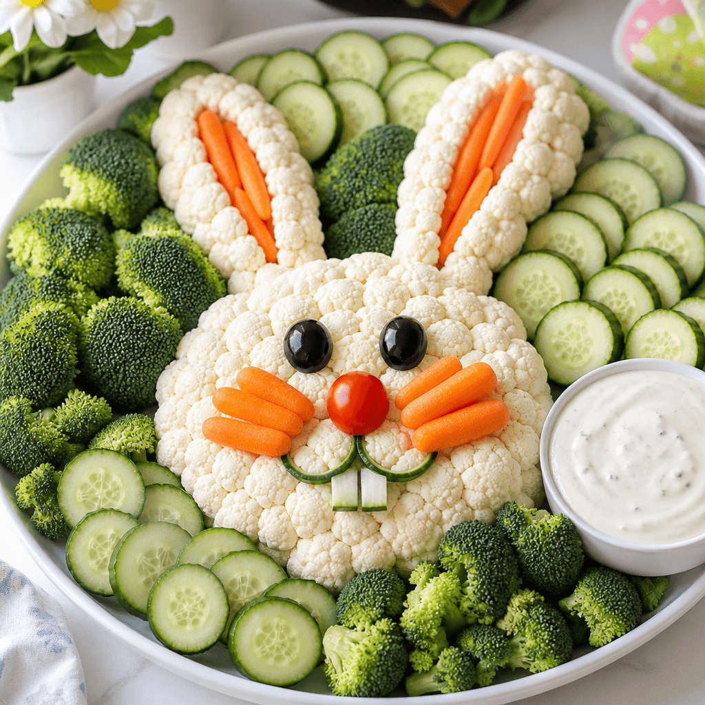 Easter Veggie Tray with Homemade Ranch Dip