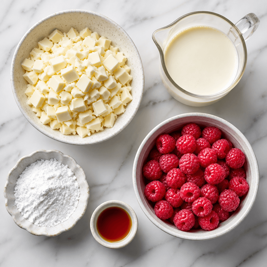 White Chocolate Raspberry Mousse Recipe (Easy & No-Bake) ingredients