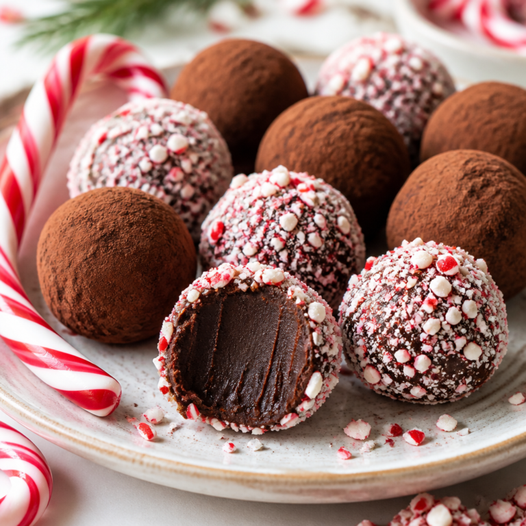 Chocolate Peppermint Truffles (Easy No-Bake)