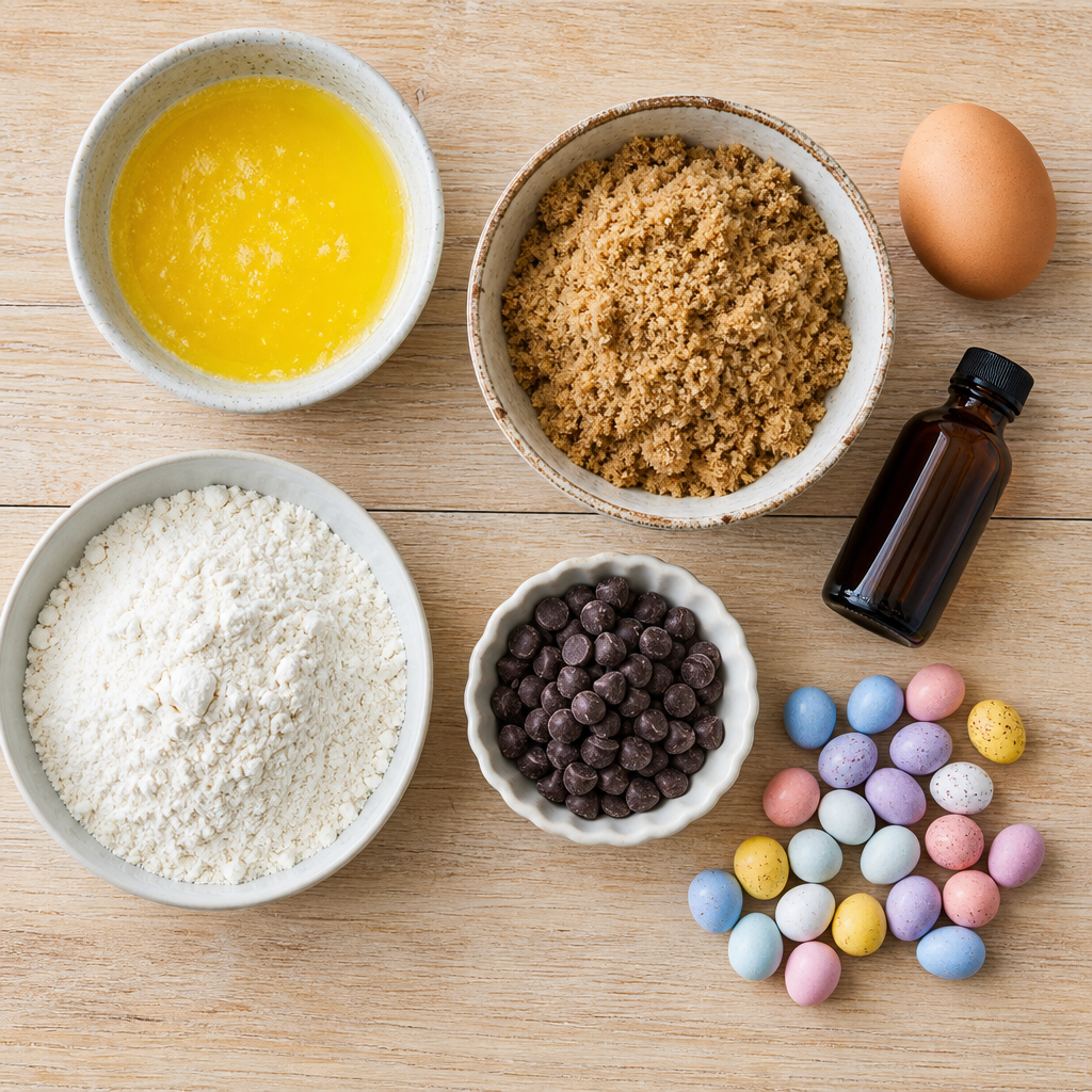 Easter Egg Blondies Sweet and Chewy Dessert ingredients