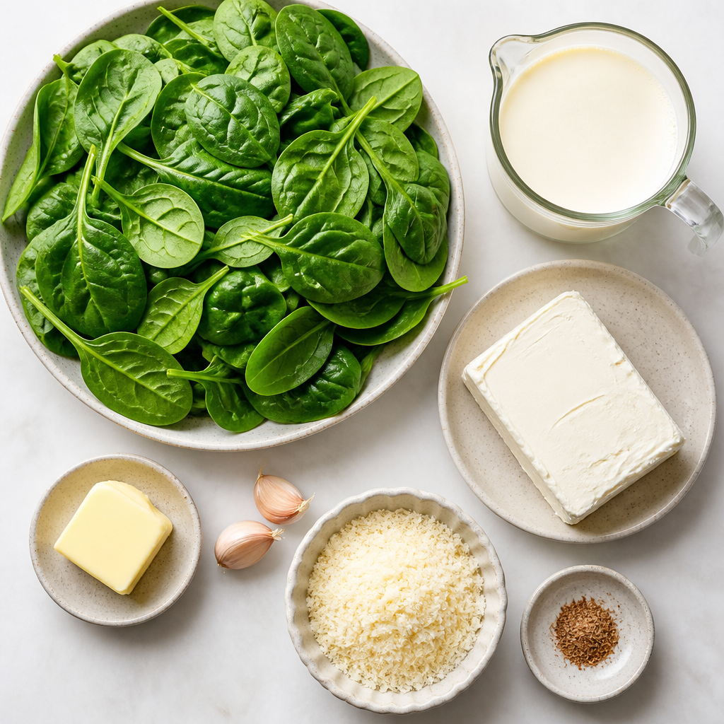 Instant Pot Creamed Spinach (Easy, Creamy Side Dish) ingredients