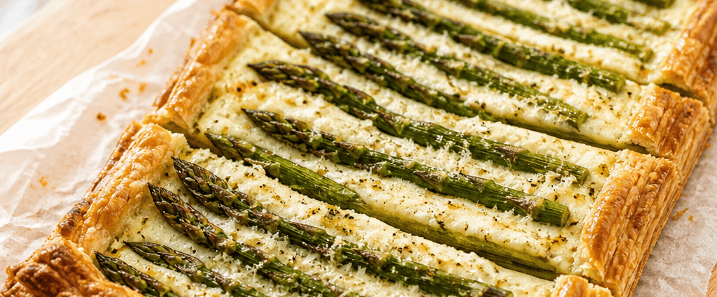 Flaky Buttery Asparagus Puff Pastry Tart