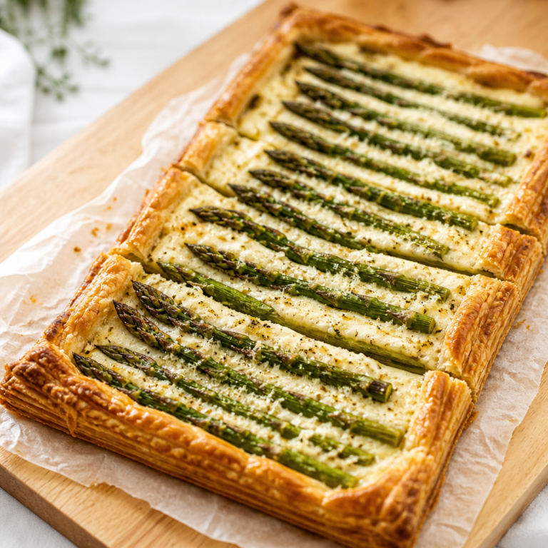 Asparagus Puff Pastry Tart (Easy Flaky Buttery Recipe)