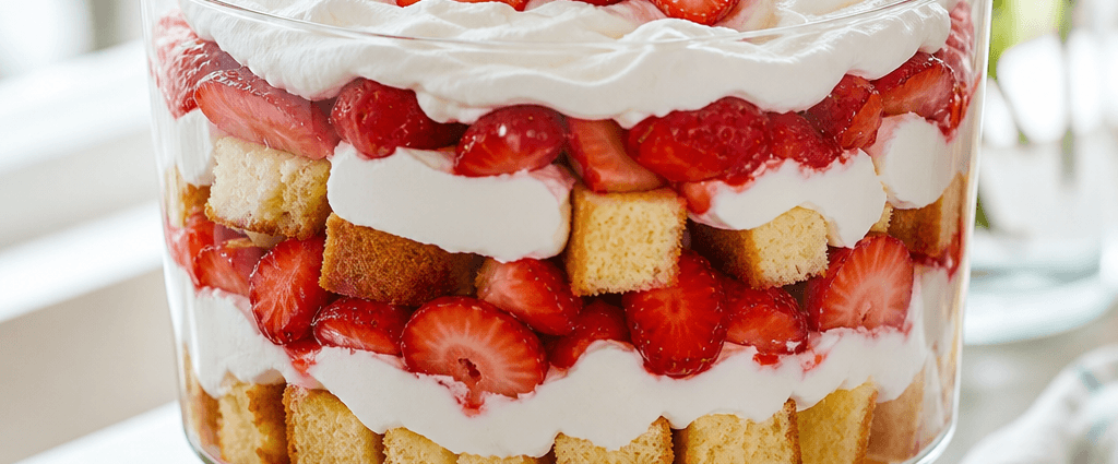 Delicious Strawberry Shortcake Trifle Layers