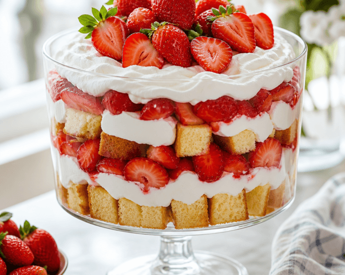 Delicious Strawberry Shortcake Trifle Layers