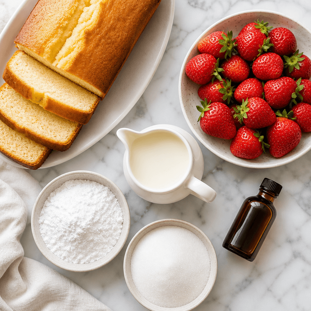 Strawberry Shortcake Trifle: Easy Layered Dessert ingredients