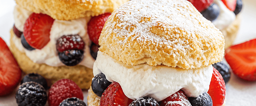 Mixed Berry Shortcakes with Vanilla Cream