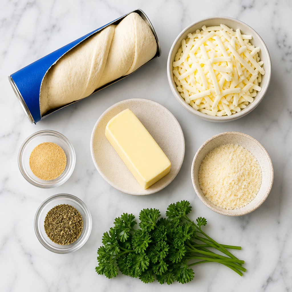 Garlic Parmesan Pull Apart Bread ingredients