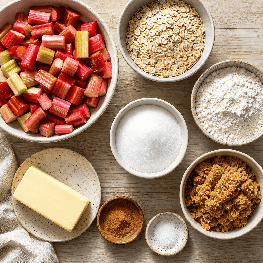 Rhubarb Crisp (Easy Old-Fashioned Recipe with Oat Topping) ingredients