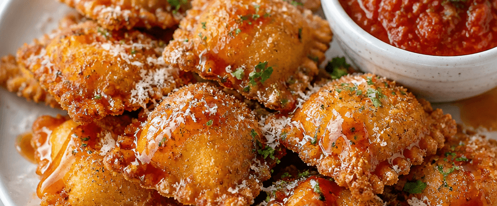 Spicy Hot Honey Fried Ravioli