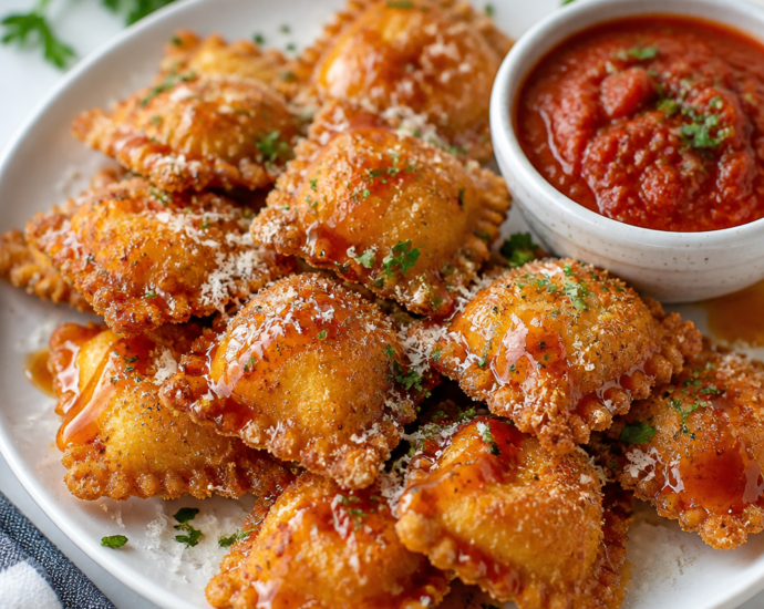 Spicy Hot Honey Fried Ravioli