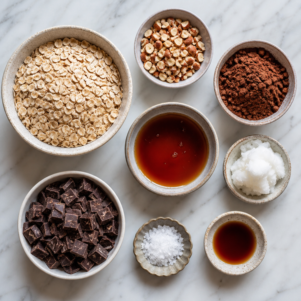 Dark Chocolate & Sea Salt Granola ingredients