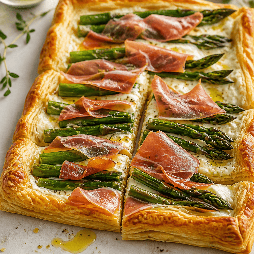 Asparagus Prosciutto Tart (Easy Puff Pastry Brunch Recipe)
