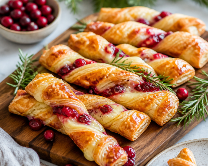 Cranberry Brie Puff Pastry Twists