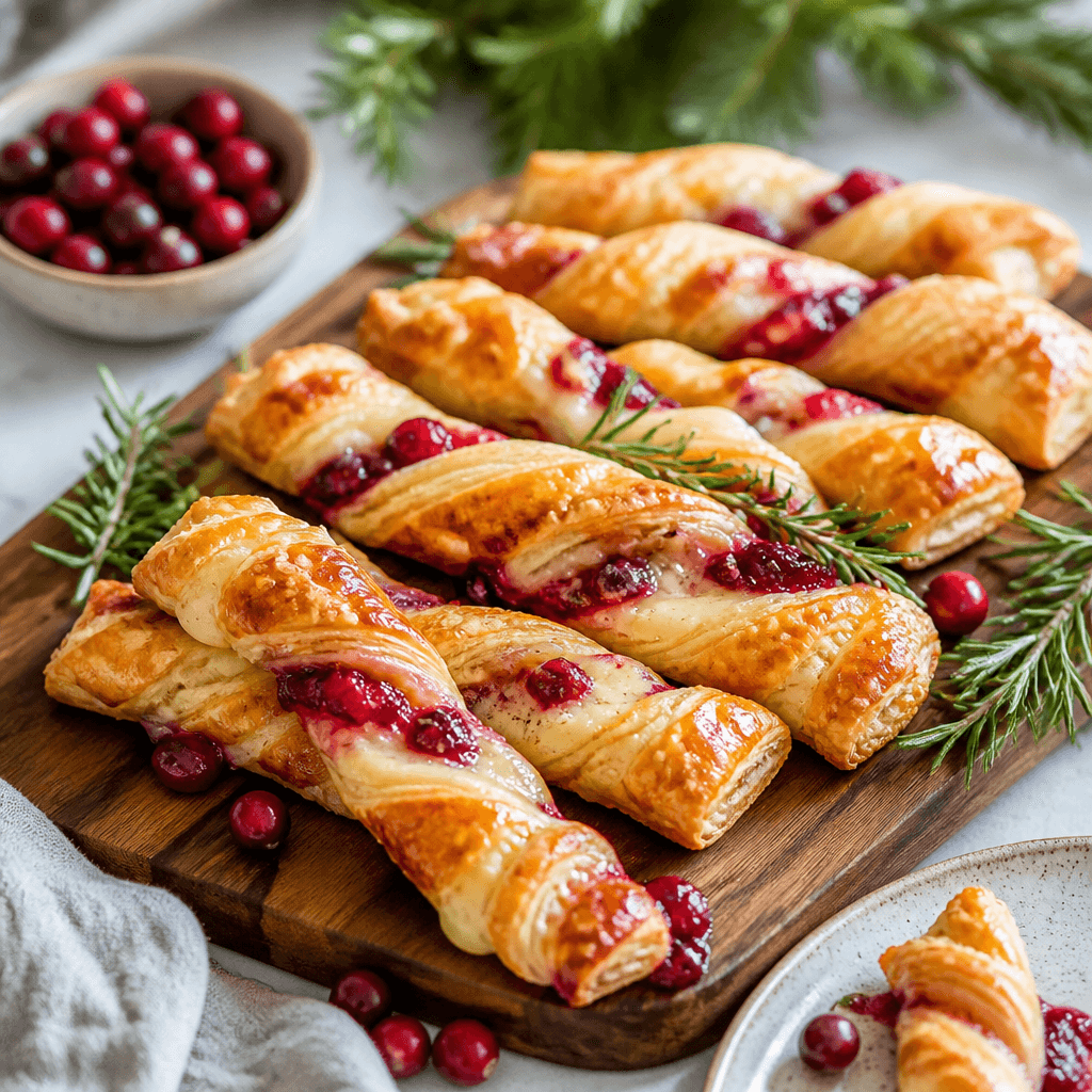 Cranberry Brie Puff Pastry Twists