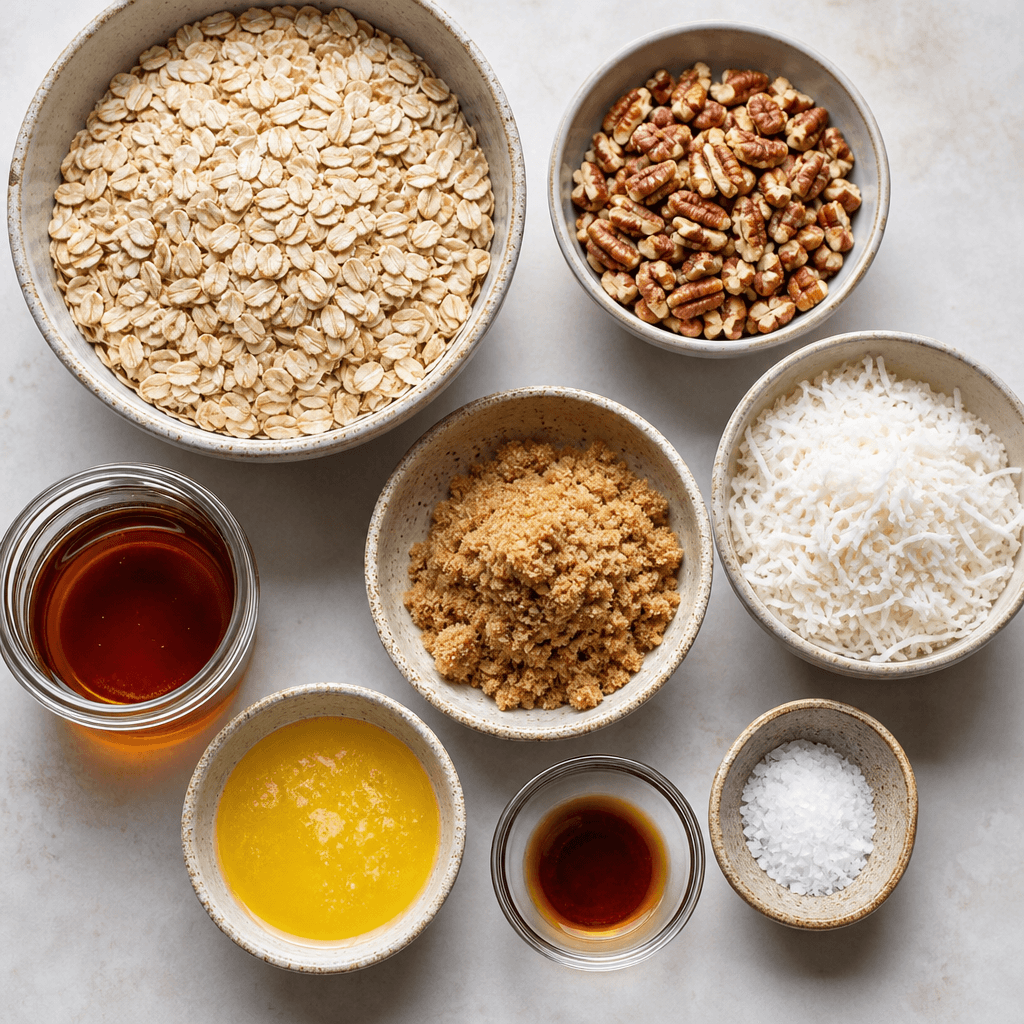 Salted Caramel Granola: Easy Crunchy Cluster Recipe ingredients