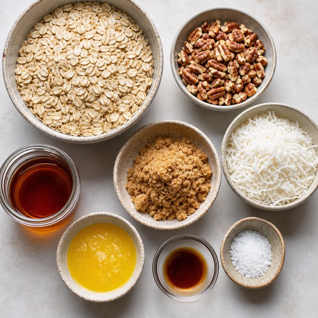 Salted Caramel Granola: Easy Crunchy Cluster Recipe ingredients