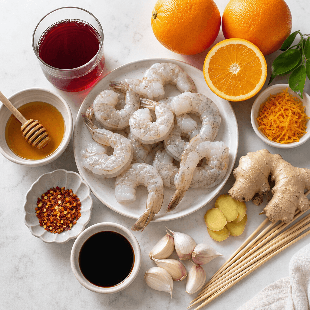 Cranberry Orange Shrimp Skewers ingredients