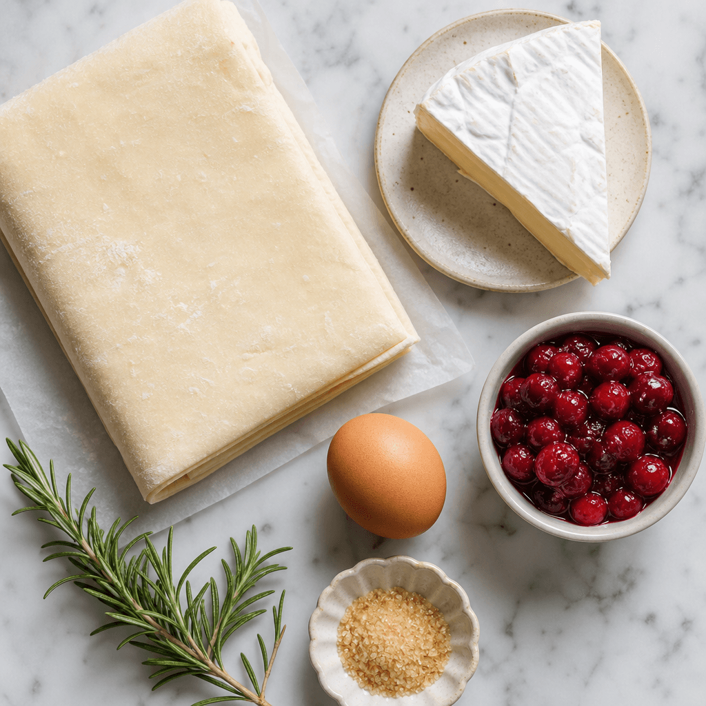 Cranberry Brie Puff Pastry Twists ingredients