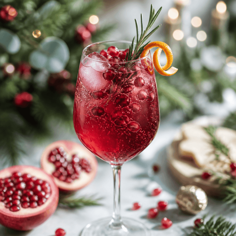 Pomegranate Spritz: Sparkling Christmas Cocktail Recipe