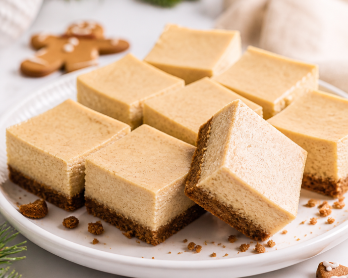 Gingerbread Cookie Cheesecake Bars Recipe for Holiday Baking