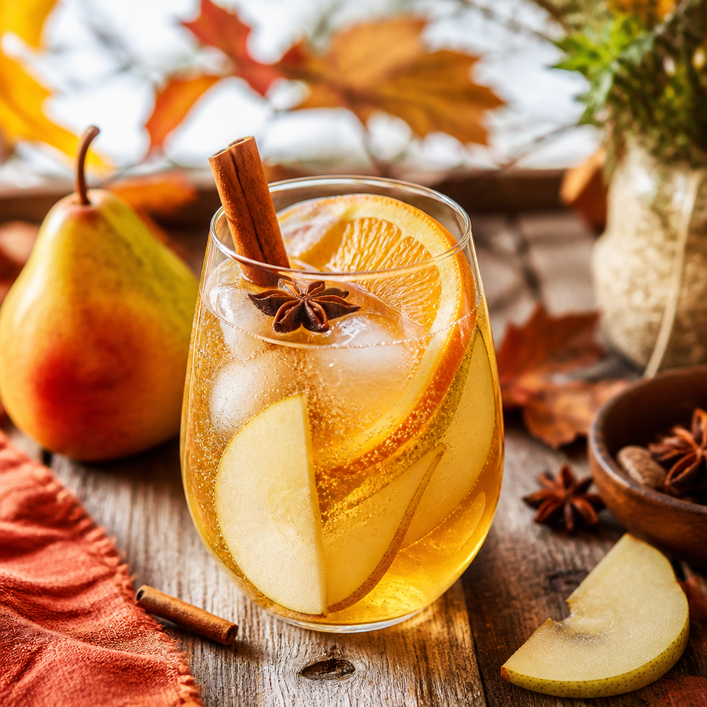 Pear Sangria Recipe: Spiced Ginger Fall Cocktail
