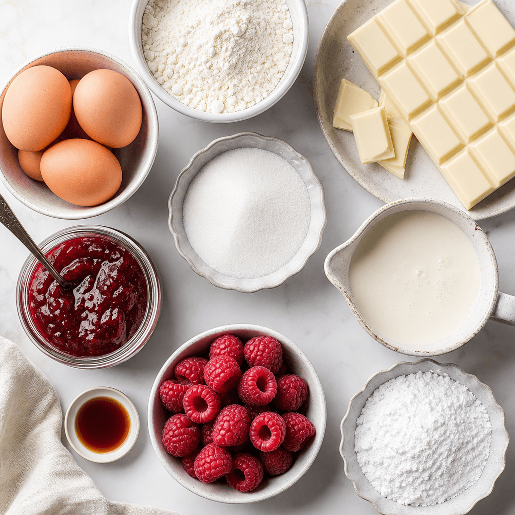 White Chocolate Raspberry Yule Log ingredients