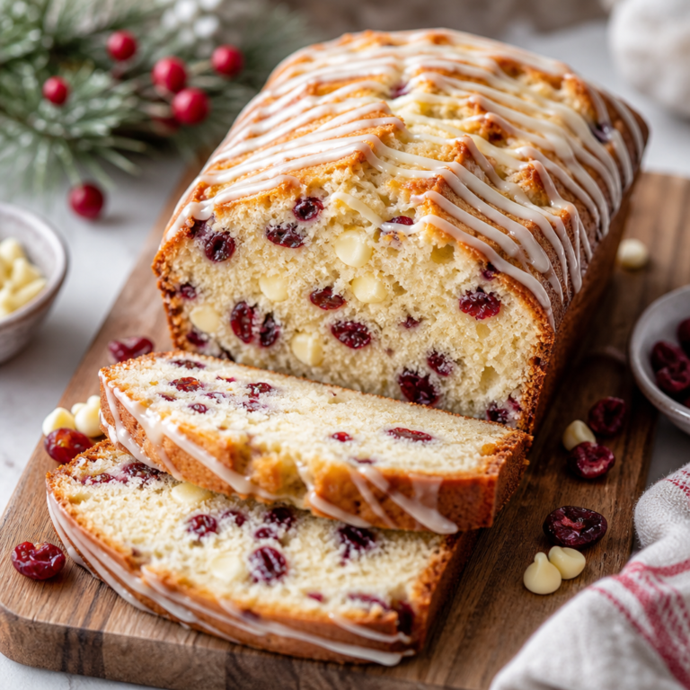 White Chocolate Cranberry Bread: Moist Holiday Loaf