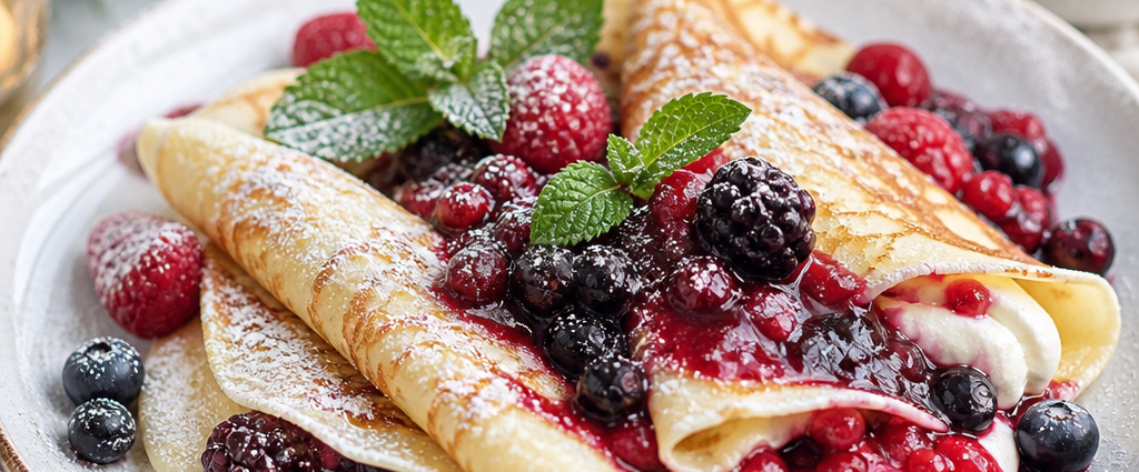 Delightful Winter Berry and Mascarpone Crepes Recipe