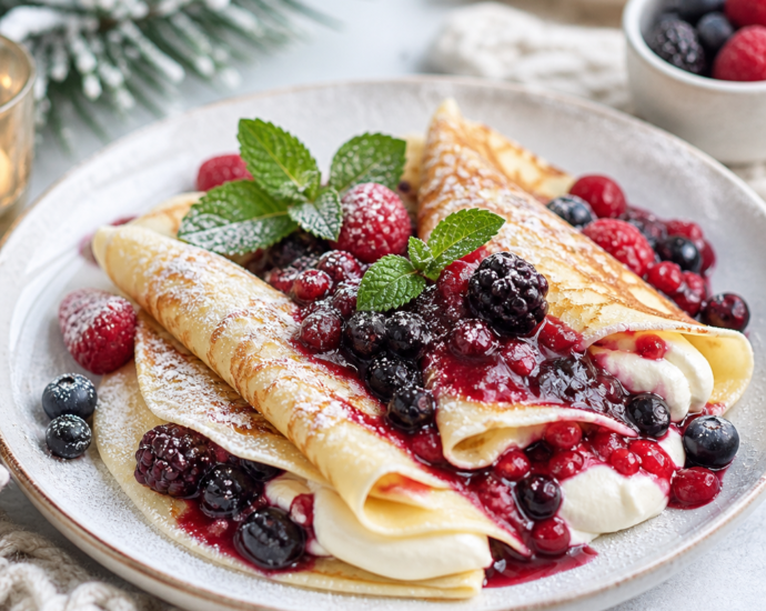Delightful Winter Berry and Mascarpone Crepes Recipe