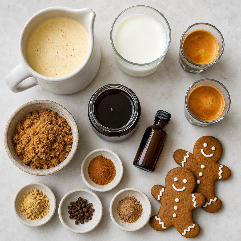 Gingerbread Latte Recipe with Eggnog for the Holidays ingredients