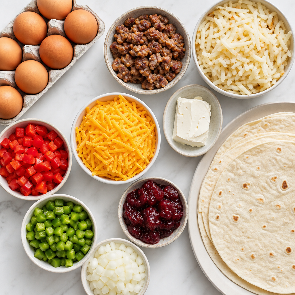Easy Breakfast Burritos ingredients